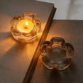 thumbnail image 5 of Halons Glass Candlestick Holder - Crystal Candle Holder, Clear Glass Candle Stand for Tabletop Decorative Candle Display in Bar/Restaurant/Home (2.56x2.56x0.79in), 5 of 7