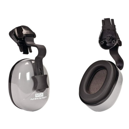 MSA 10129327 Sound Control Classic Helmet Mounted Hearing Protection, dBa 25 SH, Fits Slotted Full-Brim Hard Hats, Cushioned Ear Pads, Earmuffs Adjustable for Custom Fit. Gray