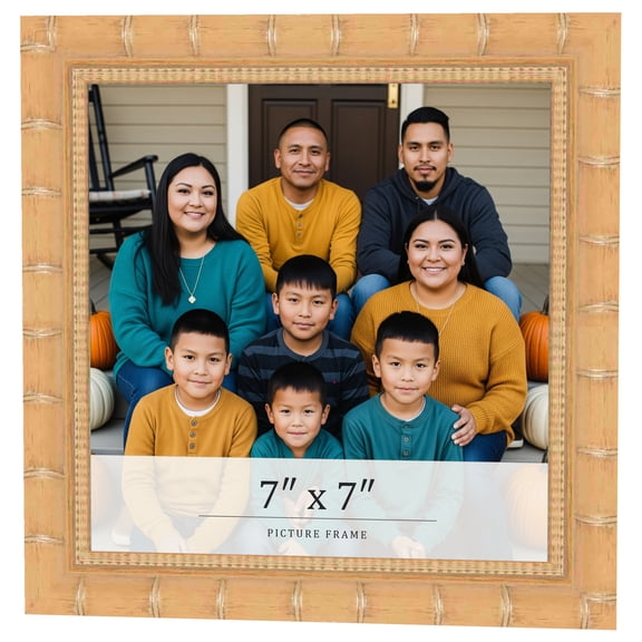 7x7 Light Brown Bamboo Real Wood Picture Frame Width 1.5 inches | Interior Frame Depth 0.5 inches |