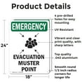 thumbnail image 2 of (2 Pack) Evacuation Muster Point With Symbol OSHA Emergency Sign 18 Inch X 24 Inch Indoor / Outdoor Rust-Free Aluminum Metal Signs for Workplace, Workshop, and Construction Site, Made, 2 of 8