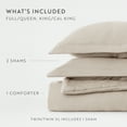 thumbnail image 2 of Noble Linens 3 Piece Cloud Gauze Textured All Season Down-Alternative Comforter Set, Tan, Twin/TwinXL, 2 of 15