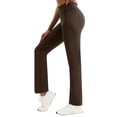 thumbnail image 5 of CQONEPT Womens Fleece Yoga Pants High Waist Straight Leg Leggings Lounge Butt Lifting Warm Outdoor Pant Brown S, 5 of 6