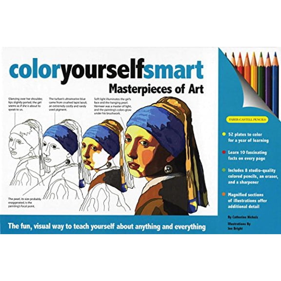Pre-Owned Color Yourself Smart: Masterpieces of Art [With 8 Colored Pencils and Eraser and Sharpener] (Hardcover) 1607105721 9781607105725