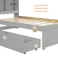 thumbnail image 5 of Bellemave Twin Size Platform Bed with Drawers And Bookcases Headboard Twin Storage Bed with Adjustable Shelves and USB Charging Port Wooden Bed Frame for Teens, Gray, 5 of 10