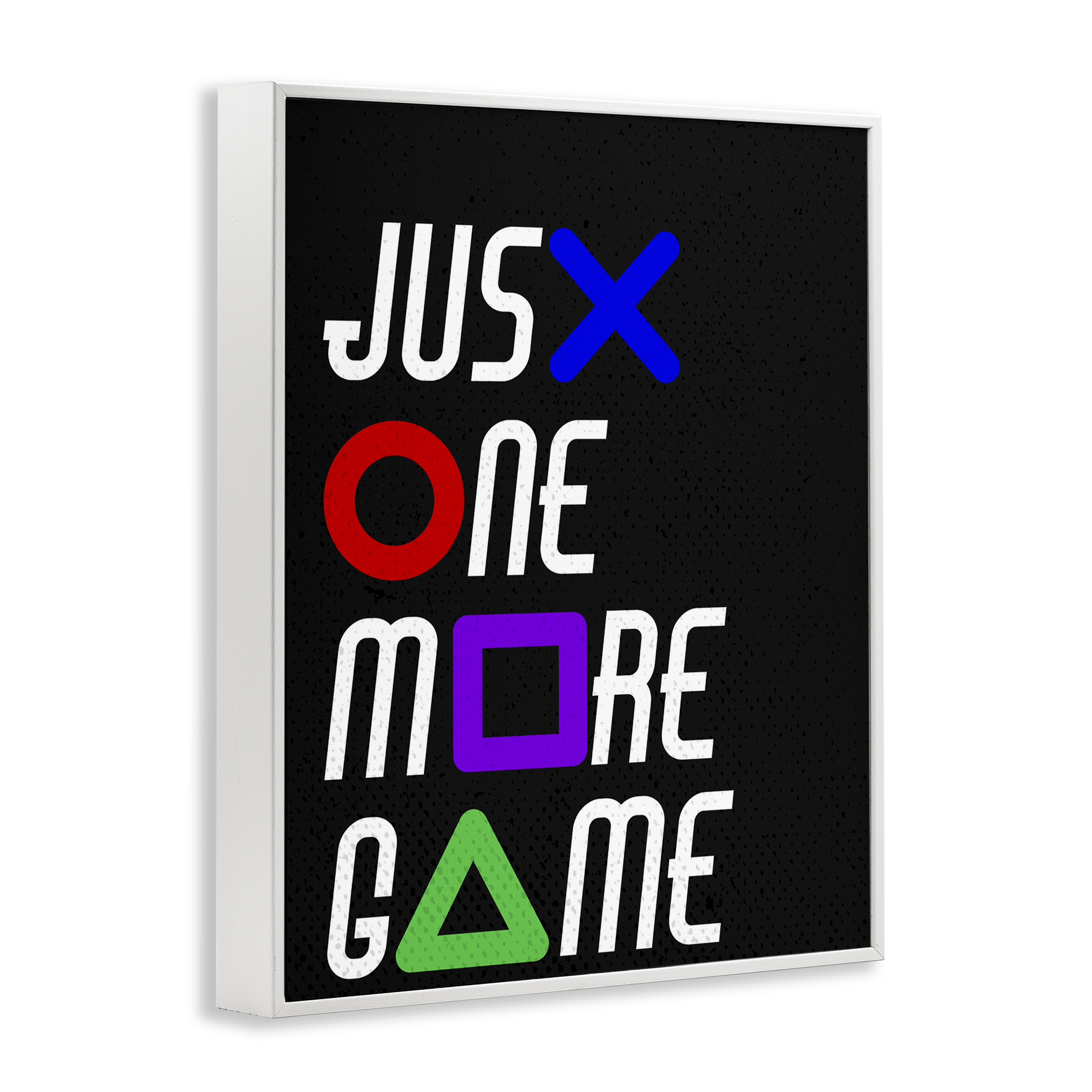 One More Game with Symbols White Framed Giclee Art, design by Kim Allen
