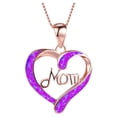 thumbnail image 2 of FENGGHAO Mothers Day Heart Pendant Necklace with Mom Letter Dainty Aluminum Alloy Jewelry Adjustable Chain Pink Tone Gift for Mom, 2 of 7