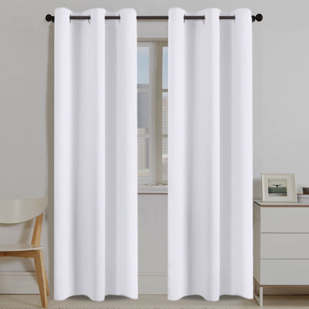 Pure White Grommet Curtains Themal Insulated Nursery & Infant Care