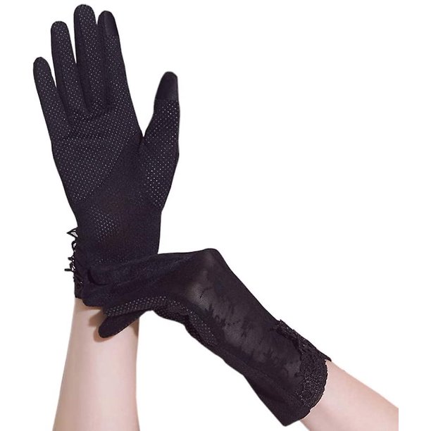 Guantes de conducción de encaje con pantalla táctil para mujeres y niñas, guantes de ciclismo con protección solar de verano