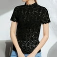 thumbnail image 2 of Women's Floral Lace Long Sleeve T-Shirt Sheer Mesh Blouse Elegant Casual Top Comfortable Spring Summer Wear, 2 of 2