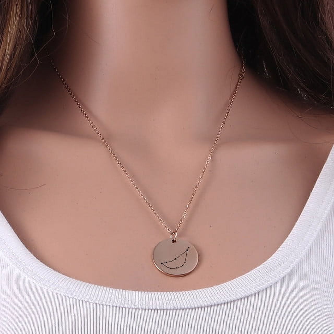 Zodiac Jewelry - Horoscope Constellation Necklace - Zodiac Birthday Gift with Back Can Engraved Name - Zodiac Gift for Girl