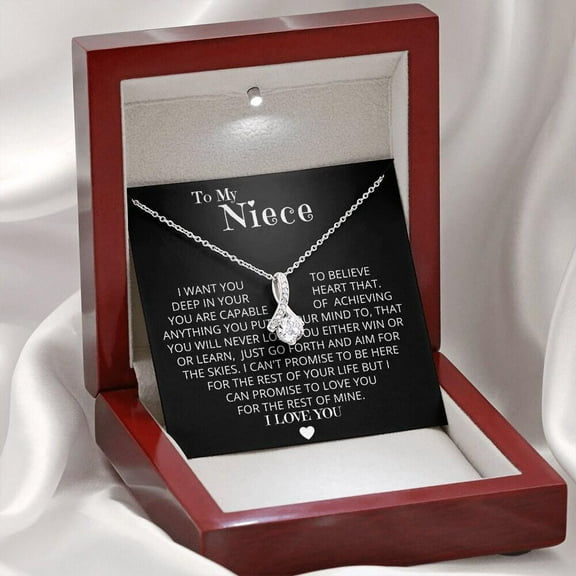Uncle Niece Necklace - Unique Birthday Gift with Meaningful Message Card Inside, Auntie to Niece Jewelry for Niece's Birthday