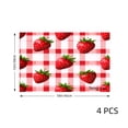 thumbnail image 4 of Amarainy Strawberry Red Checkered Pattern Table Mats Set Of 4 For Home Kitchen Table Decor 12x18 inch, 4 of 5
