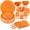 Orange, variant on 125 Pcs Orange Party Supplies Set Include Paper Plates Cups Napkins Plastic Knives for 25 Guests Disposable Party Dinnerware for Birthday Wedding Family Picnic