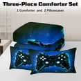 thumbnail image 2 of BlessLiving 3Pcs Game Controller Comforter Set Twin Size Gaming Bedding Set for Kids Boys Gamer, Blue, 2 of 8