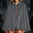 thumbnail image 7 of ZACPNCV Unisex Velvet Short Cape Cloak Soft Thermal Lapeled Single Button Velour Poncho Shawl Formal Outer Cape for Wedding, Party Gray, 7 of 7