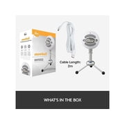 Blue Snowball USB Microphone - Textured White - 2 capsule design - Mac and PC compatible - USB - 3 pickup options - 40Hz - 18kHz
