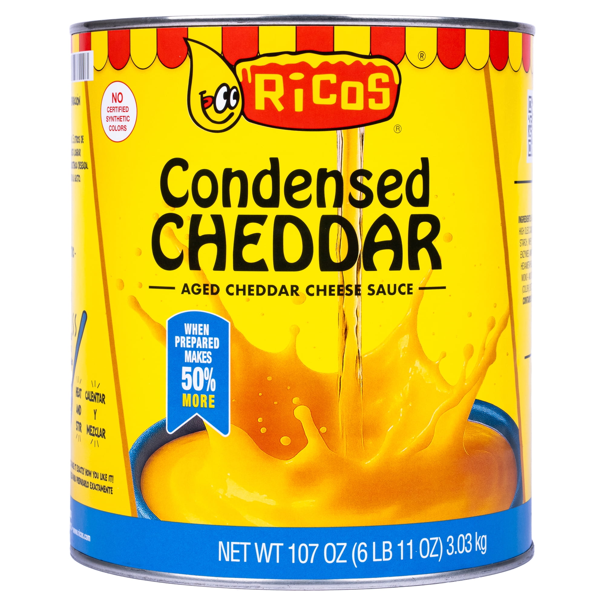 Ricos® Condensed Aged Cheddar Cheese Sauce, 107 oz Can, Shelf-Stable
