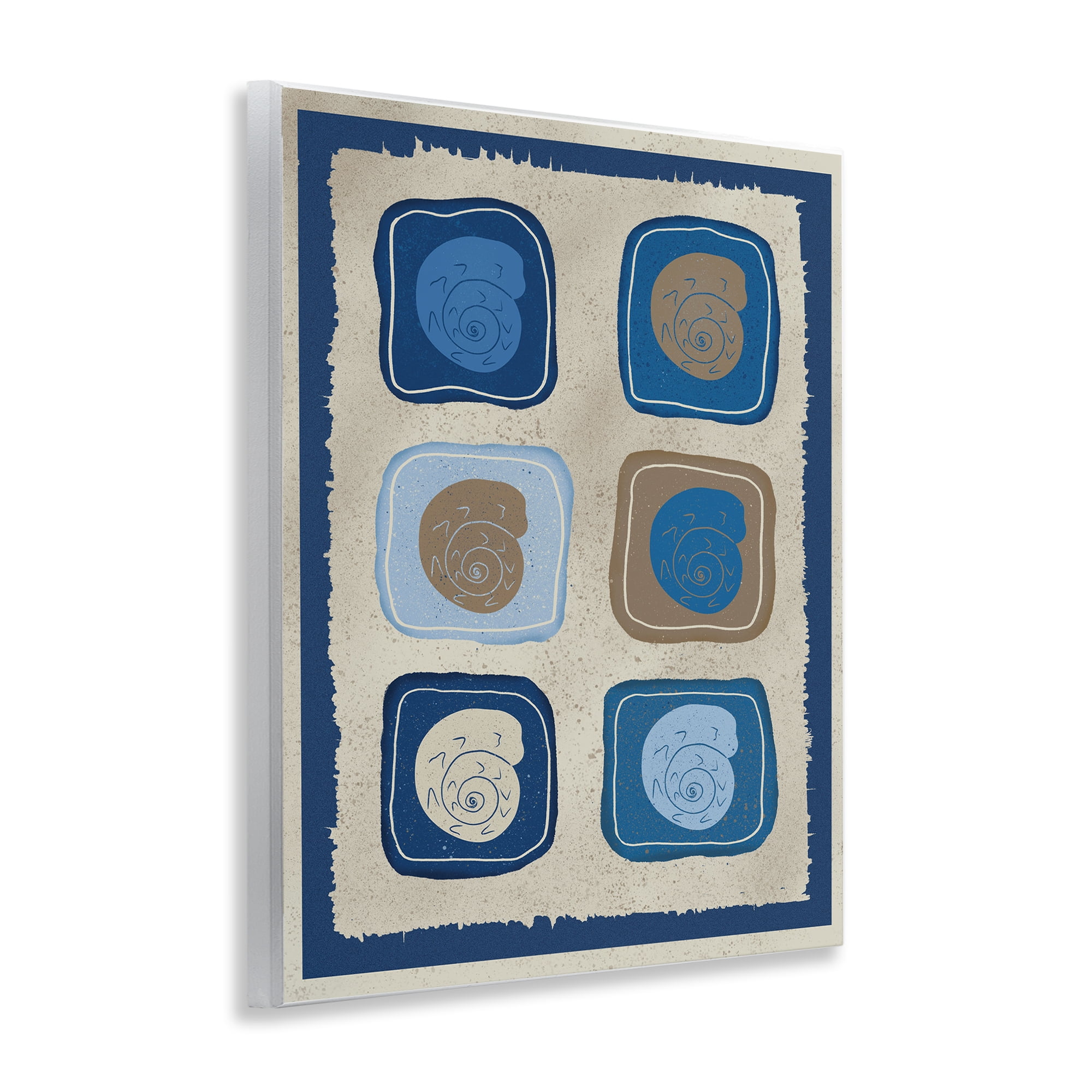 Stupell Industries Blue Blocked Nautilus Wall Plaque Art, design by Julia Frost