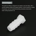 thumbnail image 4 of Conector de tapón de barbilla de plástico, ajuste de crimpado, OD 3/8" para manguera de refrigeración de agua ID 8mm 2Pcs, 4 of 5