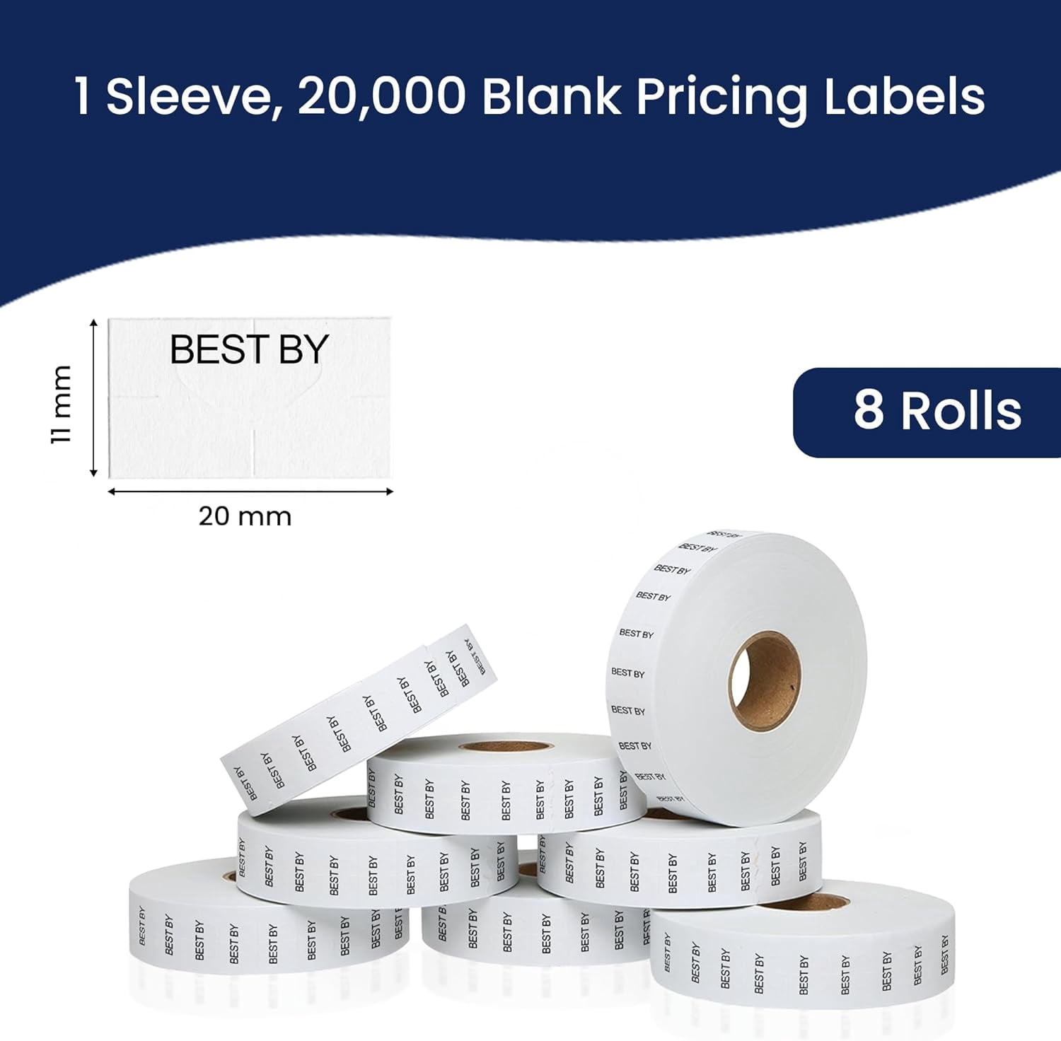 Pricing Labels for Monarch 1131 Best By - 20,000 labels w/ 8 Rolls Value Pack, 1 Sleeve - Made in USA
