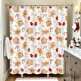 thumbnail image 6 of Christmas Shower Curtain Gingerbread Man Snowflake Holiday Bathroom Decor, White Christmas Bathtub Curtain with Candy Cane Glove, Fun Cute Winter Bathroom Accessories 70X70IN, 6 of 6