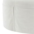 thumbnail image 6 of Irvin Ottoman Pure White Linen 32L x 32W x 16H Button Tufted Skirted, 6 of 10