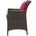 thumbnail image 3 of Side Dining Chair and Table Set, Rattan, Wicker, Brown Red, Modern Contemporary Urban Design, Outdoor Patio Balcony Cafe Bistro Garden Furniture Hotel Hospitality, 3 of 7