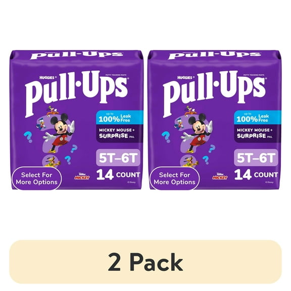 (2 pack) Pull-Ups Boys' Potty Training Pants, 5T-6T (46+ lbs), 14 Count (Select for More)