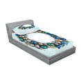 thumbnail image 2 of Ambesonne Christmas Fitted Sheet & Pillow Sham Set, New Years Ornament, Twin, Multicolor, 2 of 2