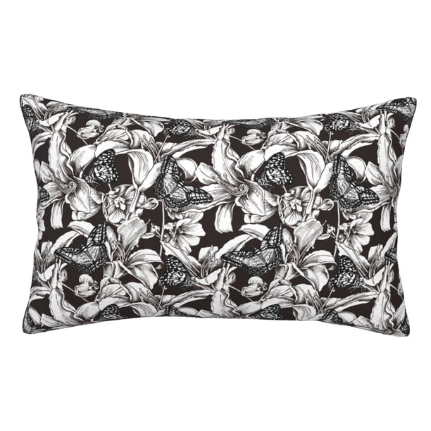 Fotbe Lilies Flowers Funda de Almohada Decorativa Estilo Occidental, Lujo en Algodón, Fundas para Almohadas King, Cojín Estampado para Decoración del Hogar-16"x24"