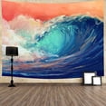 thumbnail image 1 of Tapiz estético para pared de habitación con diseño de surf, océano y olas, 280 x 150 cm, 1 of 1
