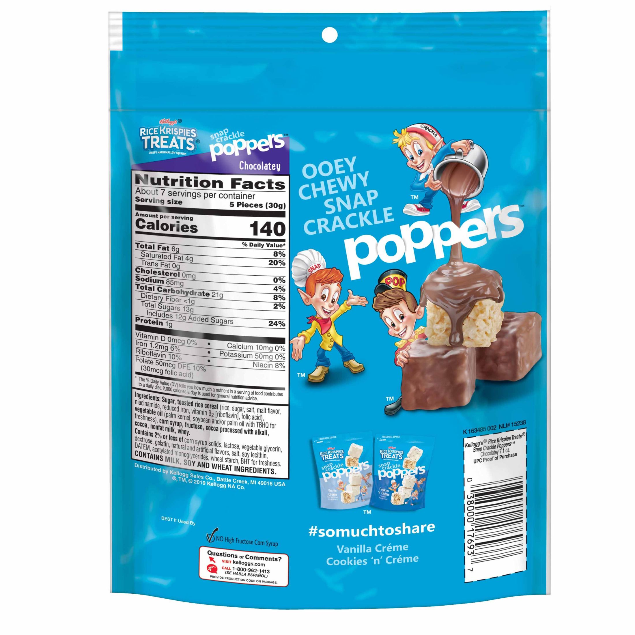 Rice Krispies Treats Poppers Chocolatey Chewy Crispy Marshmallow Squares, 7.1 oz - image 6 of 8