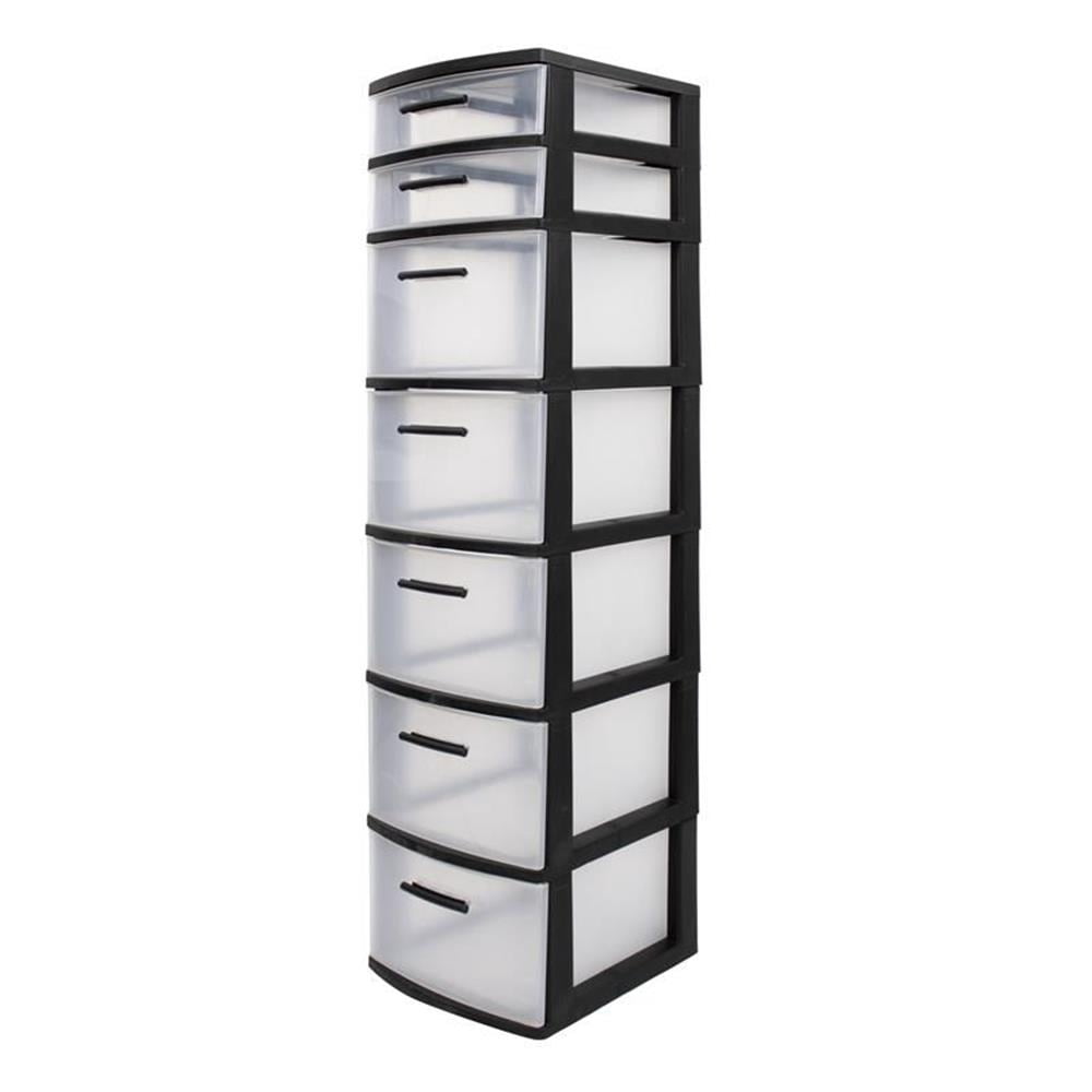 MQ Eclypse 7-Drawer Plastic Storage Unit, Black