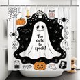 thumbnail image 5 of Nanqianyi Halloween Shower Curtain,Polyester Fabric Waterproof Bathroom Curtain,36 x 72 Inch, with Hooks,Pumpkin Cute Ghost Spider Bat, 5 of 7