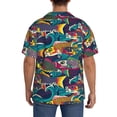thumbnail image 7 of Balery Colorful Carp Streamer Men's Casual Button Down Shirt Short Sleeve Textured Summer Cuban Beach Shirts-, 7 of 7