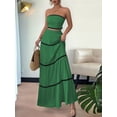 thumbnail image 2 of Women'S Crop Top Maxi Skirts Set 2 Piece Outfit Dress Green XXL, 2 of 5