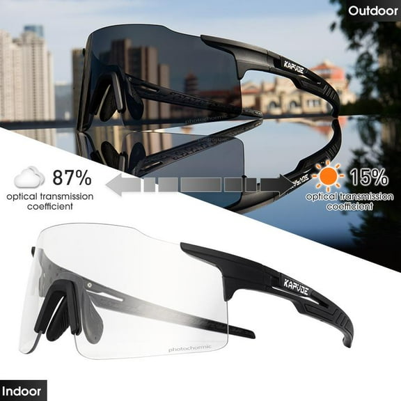 KAPVOE New Cycling Sunglasses Man Outdoor Photochromic Bike Sports Glasses Road Driving Cycling MTB Glasses Eyewear Bicycle Goggles
