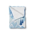 thumbnail image 2 of Northwoods Soft Flannel Fleece Throw Blanket, Snowy Mountains and Fir Forest Winter Adventure Pastoral Landscape, Cozy Plush for Indoor and Outdoor Use, 70" x 90", Blue Baby Blue White, by Ambesonne, 2 of 6