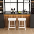 thumbnail image 5 of Counter Height Bar Stools Set of 2, PU Leather Barstools with Heavy Duty Metal Legs, Thick Saddle Seats Breakfast Stools for Kitchen Island, Bar, Dining Room, Easy Assembly, 5 of 6