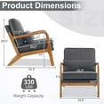 thumbnail image 6 of Ktaxon Set of 2 Accent Chair Corduroy Upholstered Armchair, Reading Club Chair with Pillow and Solid Wood Frame for Living Room Bedroom Furniture Dark Gray, 6 of 10