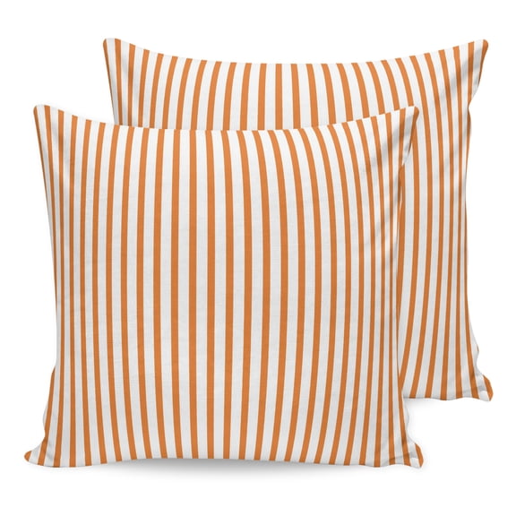 Pillow Covers 26x26 Set of 2, Thin Orange Striped Throw Pillow Covers Decorative Couch Cushion Cover, Farmhouse Modern Stripes Microfiber Soft Square Pillowcases for Bedroom Living Room Sofa