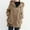 003 Coffee, variant on Women's Hooded Zip Up Trench Coat Casual Long Sleeve Windbreaker High-Low Hem Outerwear with Pockets