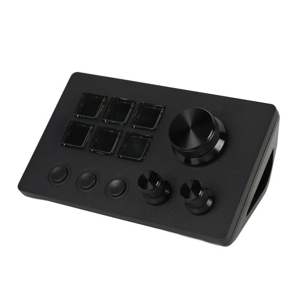Visual Keyboard, Visual Keyboard with Knobs 6 Keys LCD Custom Buttons Programmable Keyboards Visual Keyboard for OBS for Twitch for OS X PC