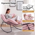 thumbnail image 4 of Dovov Outdoor Rocking Chairs Set of 2, Oversized Papasan Rocking Chairs with Cushion, Outdoor Oversized Rocker Recliner for Porch Patio Garden Backyard Lawn Deck Balcony Living Room Bedroom, Pink, 4 of 9