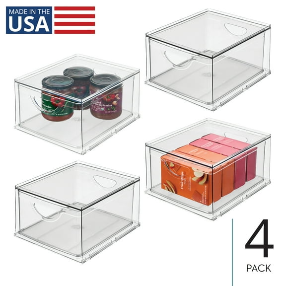 Stackable Kitchen Storage Drawer - Pull-Out Sliding Bin for Fridge, Pantry, Under Sink, or Cabinet - Made in USA