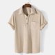 thumbnail image 1 of Camisas de verano KIHOUT para hombre, liquidación, moda de verano para hombre, camisas casuales de manga corta con botones en color liso., 1 of 3