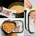 thumbnail image 5 of Yayeee Oven Mitts and Pot Holder Set of 2 Heat Resistant Kitchen Gloves Baking Hot Pad, Beige Christmas Santa, 5 of 5