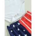 thumbnail image 6 of Wassery Baby Girls Pants Set Sleeveless 4th of July Outfits Ruffled Romper with Stars Striped Flare Pants and Headband 3M 6M 12M 18M Infant Summer Independence Day Outfit, 6 of 7
