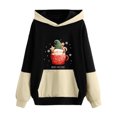thumbnail image 1 of Blusa de manga larga con estampado navideño informal a la moda para mujer, suéter con bolsillo, sudaderas con capucha Fridja bvmnju5824, 1 of 6