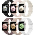 thumbnail image 3 of Paquete de 6 correas deportivas compatibles con Apple Watch Band 38 mm, 40 mm, 41 mm, 42 mm, 44 mm, 45 mm, 49 mm, correa de silicona suave impermeable compatible con iWatch Apple Watch Series 9 Ultra, 3 of 4